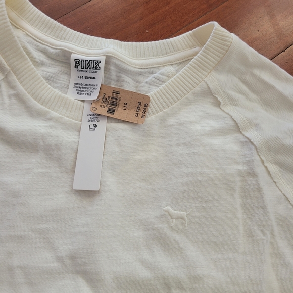 NWT New Pink! Victoria's Secret summer lounge shorts and tee shirt top creamer - Picture 4 of 5